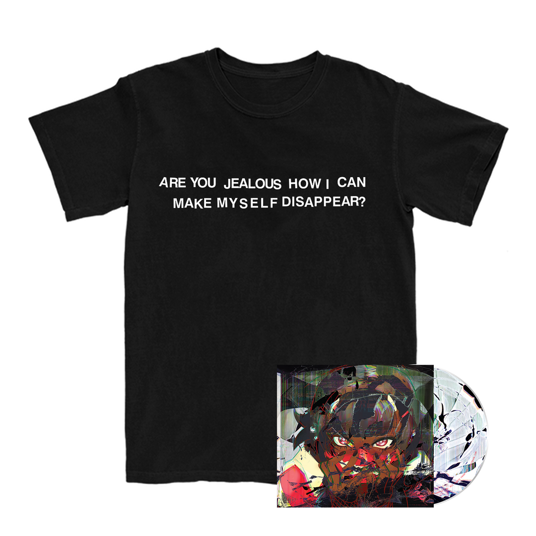 gilt jealous t-shirt and I Saw Myself In The Black Screen CD bundle