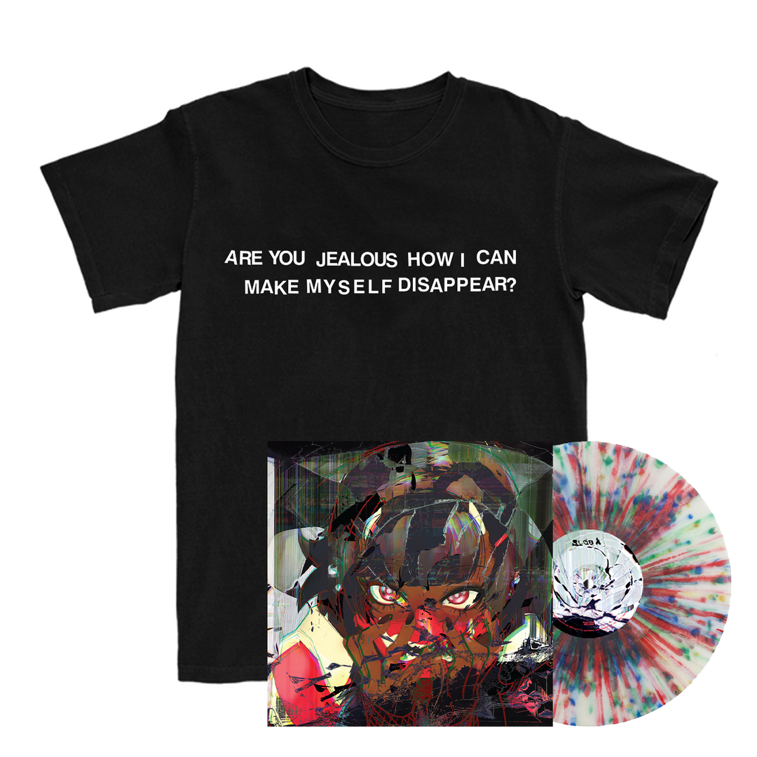 GILT jealous t-shirt and I Saw Myself In The black Screen multicolored splatter vinyl